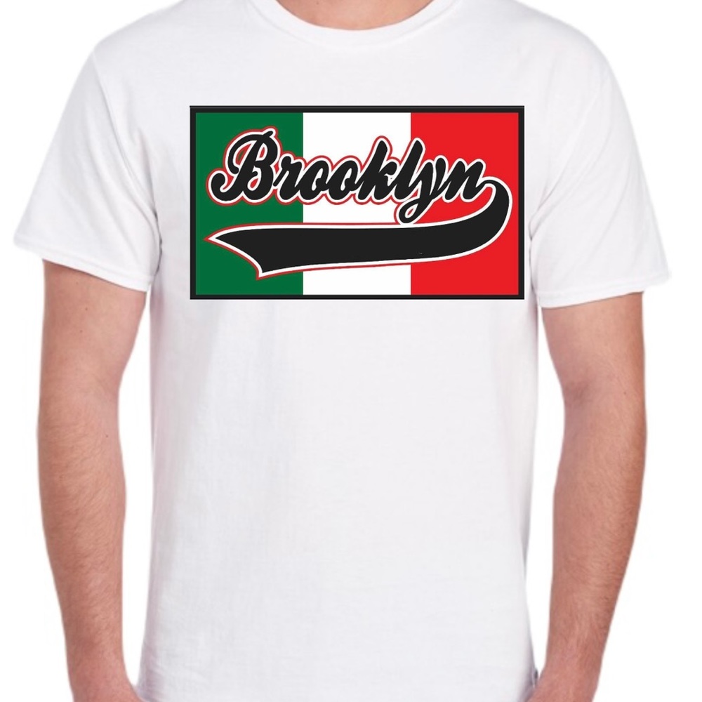 Old School BROOKLYN design Italian Flag t-shirts NEW